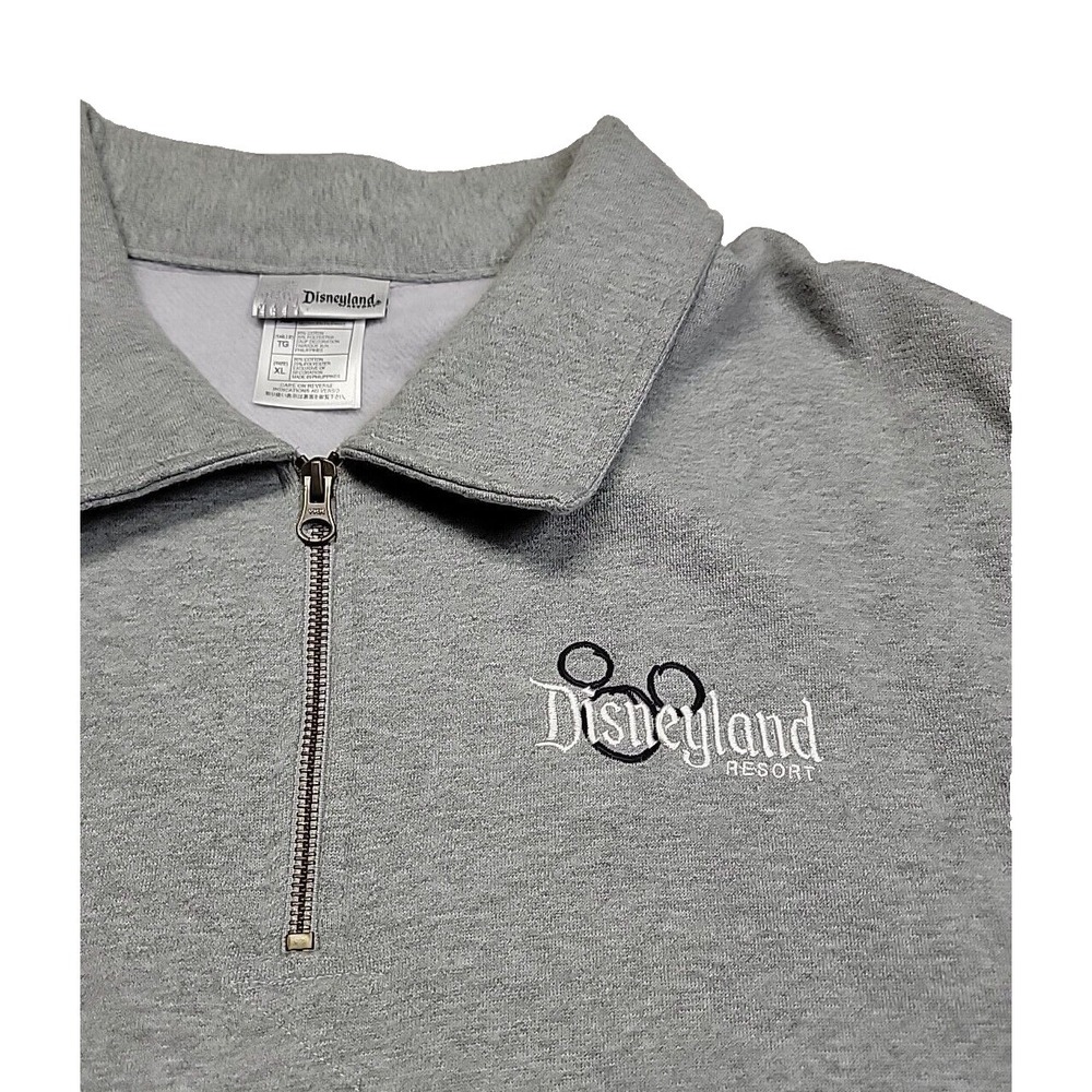 Disneyland Resort Quarter Zip Heathered Gray Activewear Sweatshirt Men's XL
